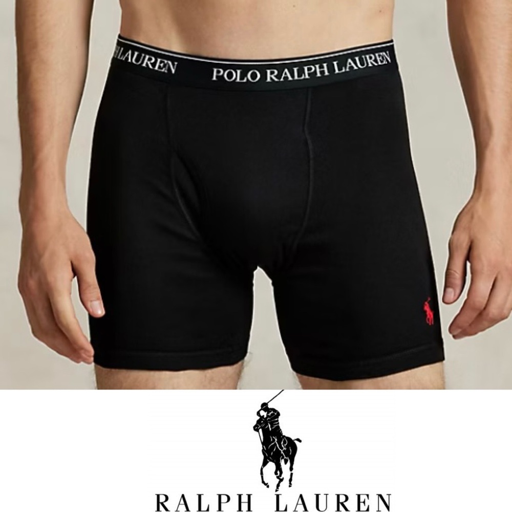 Polo Ralph Lauren Men’s Sz 2X Big&Tall Black Cotton Boxer Briefs
